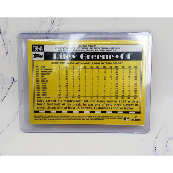 2025 Topps Series 1 - 1990 Topps Baseball Riley Greene Detroit Tigers #T90-44 - Picture 2 of 4